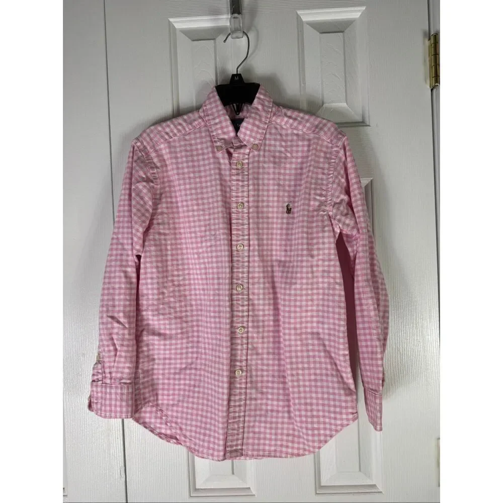 Ralph Lauren Polo Boys Button Front Shirt Size M 10/12